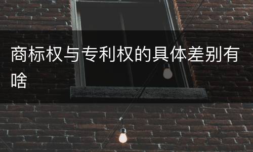 商标权与专利权的具体差别有啥