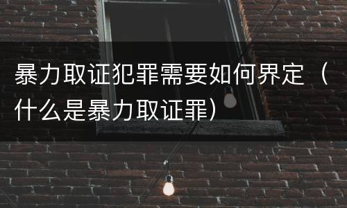 暴力取证犯罪需要如何界定（什么是暴力取证罪）