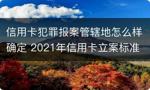 信用卡犯罪报案管辖地怎么样确定 2021年信用卡立案标准