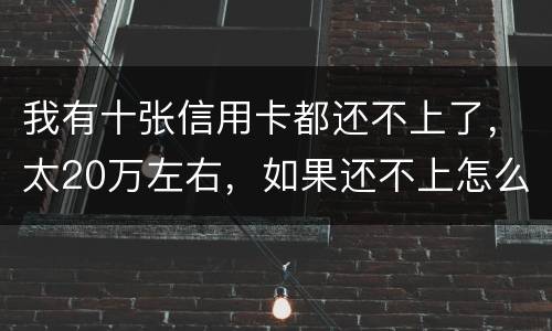 我有十张信用卡都还不上了，太20万左右，如果还不上怎么办，会不坐牢