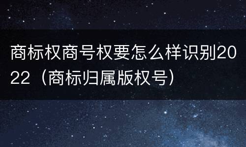 商标权商号权要怎么样识别2022（商标归属版权号）