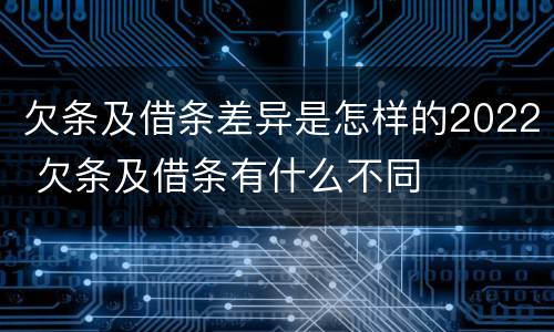 欠条及借条差异是怎样的2022 欠条及借条有什么不同