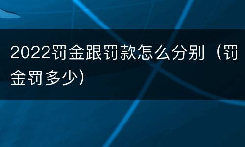 2022罚金跟罚款怎么分别（罚金罚多少）