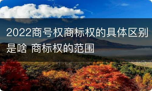 2022商号权商标权的具体区别是啥 商标权的范围