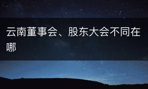 云南董事会、股东大会不同在哪