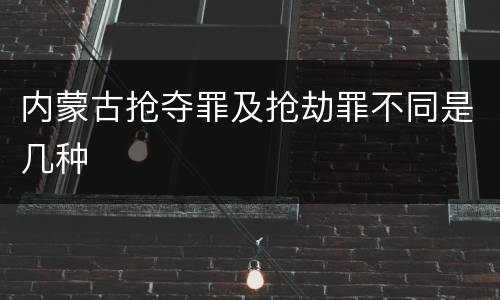 内蒙古抢夺罪及抢劫罪不同是几种