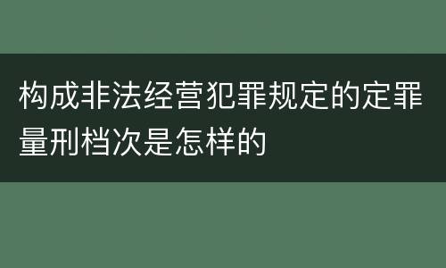 构成非法经营犯罪规定的定罪量刑档次是怎样的