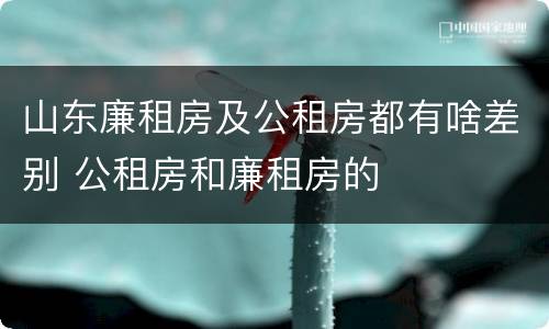 山东廉租房及公租房都有啥差别 公租房和廉租房的