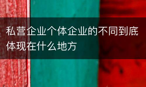 私营企业个体企业的不同到底体现在什么地方