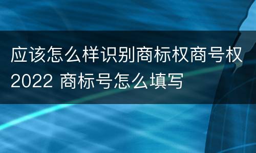 应该怎么样识别商标权商号权2022 商标号怎么填写