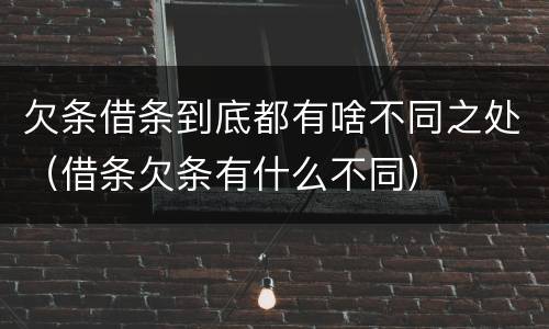 欠条借条到底都有啥不同之处（借条欠条有什么不同）