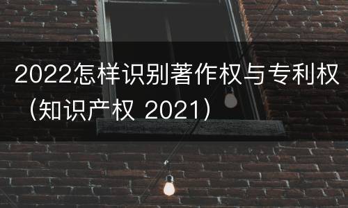 2022怎样识别著作权与专利权（知识产权 2021）