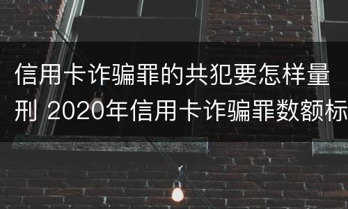 信用卡诈骗罪的共犯要怎样量刑 2020年信用卡诈骗罪数额标准