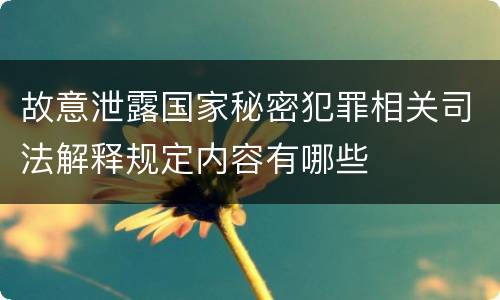 故意泄露国家秘密犯罪相关司法解释规定内容有哪些