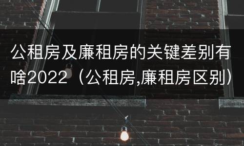 公租房及廉租房的关键差别有啥2022（公租房,廉租房区别）