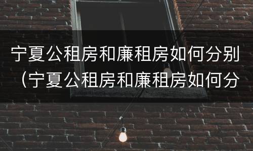 宁夏公租房和廉租房如何分别（宁夏公租房和廉租房如何分别出租）