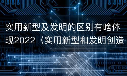 实用新型及发明的区别有啥体现2022（实用新型和发明创造）