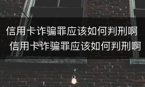 信用卡诈骗罪应该如何判刑啊 信用卡诈骗罪应该如何判刑啊判几年