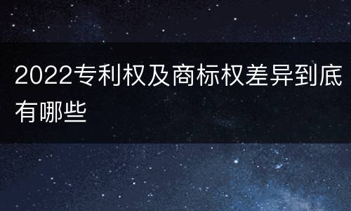 2022专利权及商标权差异到底有哪些