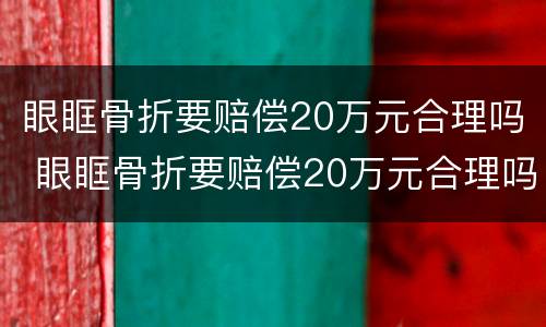 眼眶骨折要赔偿20万元合理吗 眼眶骨折要赔偿20万元合理吗