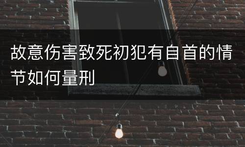 故意伤害致死初犯有自首的情节如何量刑