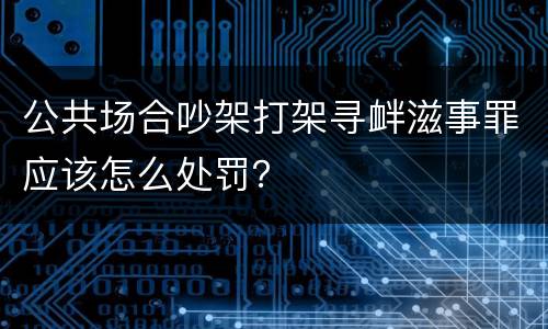 公共场合吵架打架寻衅滋事罪应该怎么处罚？