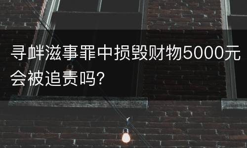 寻衅滋事罪中损毁财物5000元会被追责吗？