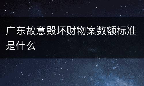 广东故意毁坏财物案数额标准是什么