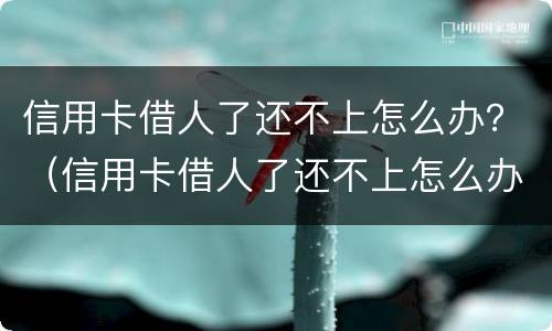 信用卡借人了还不上怎么办？（信用卡借人了还不上怎么办呢）