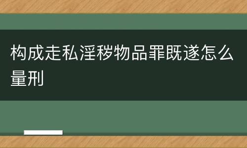 构成走私淫秽物品罪既遂怎么量刑