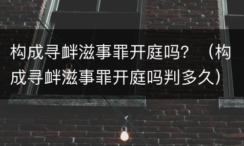 构成寻衅滋事罪开庭吗？（构成寻衅滋事罪开庭吗判多久）