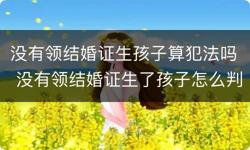 没有领结婚证生孩子算犯法吗 没有领结婚证生了孩子怎么判