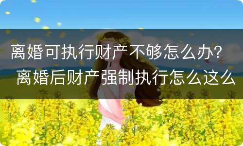 离婚可执行财产不够怎么办？ 离婚后财产强制执行怎么这么难