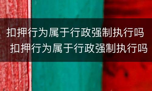 扣押行为属于行政强制执行吗 扣押行为属于行政强制执行吗为什么