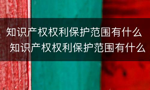 知识产权权利保护范围有什么 知识产权权利保护范围有什么特征