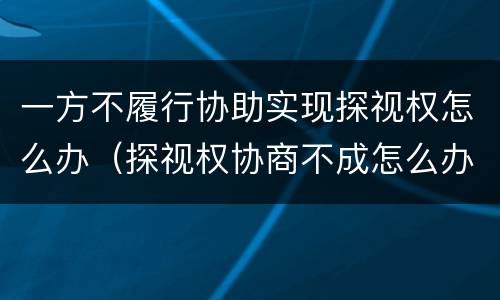 一方不履行协助实现探视权怎么办（探视权协商不成怎么办）