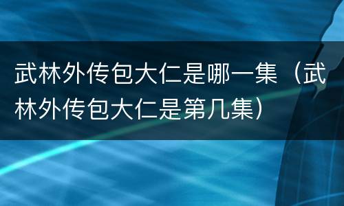 武林外传包大仁是哪一集（武林外传包大仁是第几集）