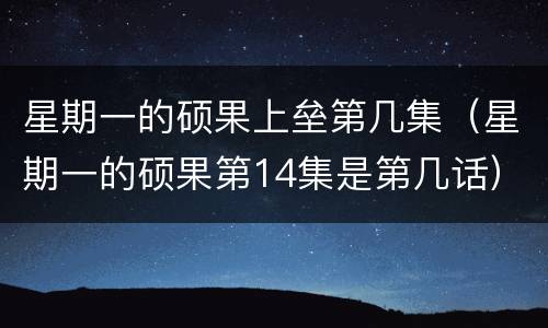 星期一的硕果上垒第几集（星期一的硕果第14集是第几话）