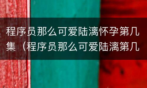 程序员那么可爱陆漓怀孕第几集（程序员那么可爱陆漓第几集被发现）