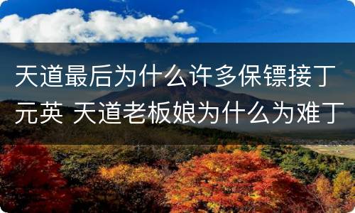 天道最后为什么许多保镖接丁元英 天道老板娘为什么为难丁元英