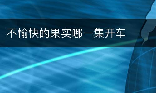 不愉快的果实哪一集开车