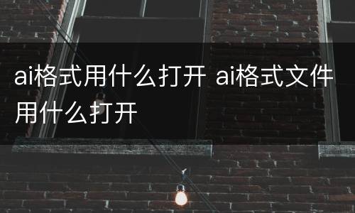 ai格式用什么打开 ai格式文件用什么打开