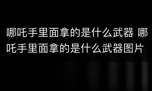 哪吒手里面拿的是什么武器 哪吒手里面拿的是什么武器图片