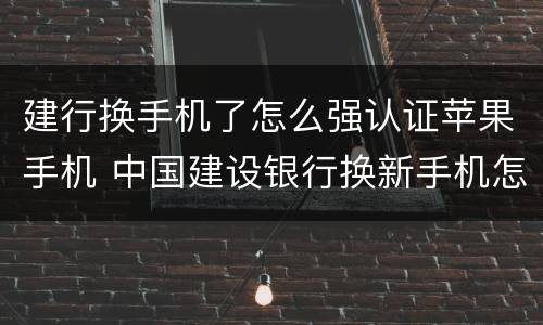 建行换手机了怎么强认证苹果手机 中国建设银行换新手机怎么登录