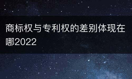 商标权与专利权的差别体现在哪2022