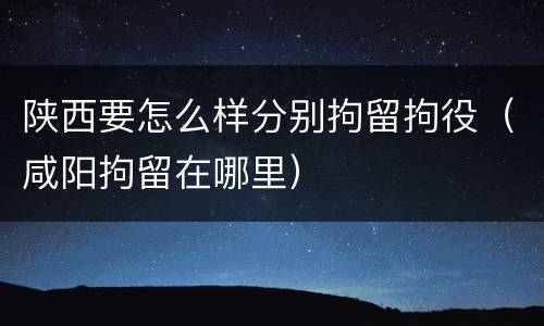 陕西要怎么样分别拘留拘役（咸阳拘留在哪里）