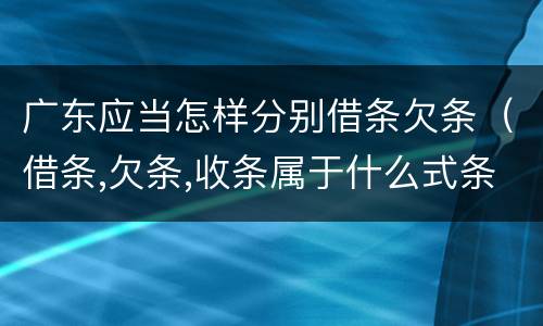 广东应当怎样分别借条欠条（借条,欠条,收条属于什么式条据）