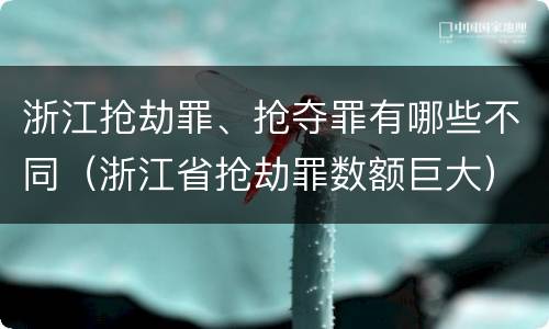 浙江抢劫罪、抢夺罪有哪些不同（浙江省抢劫罪数额巨大）