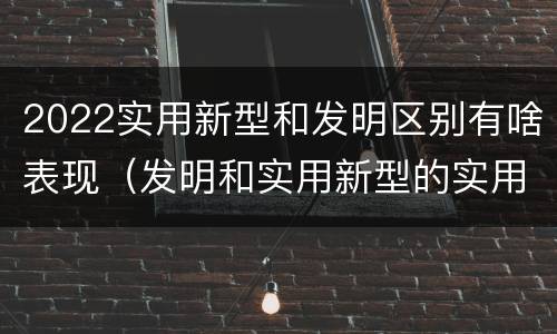 2022实用新型和发明区别有啥表现（发明和实用新型的实用性）