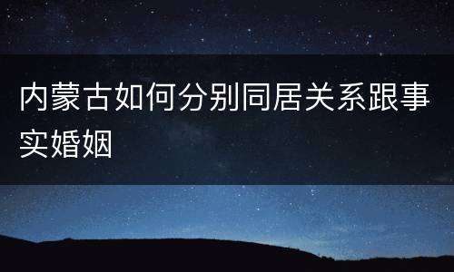 内蒙古如何分别同居关系跟事实婚姻